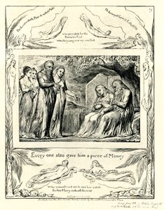 Das Buch Hiob 42:11 illustriert von William Blake von William Blake