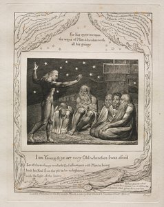 Das Buch Hiob: Pl. 12, Ich bin jung und ihr seid sehr alt, deshalb hatte ich Angst von William Blake