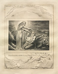 Das Buch Hiob: Pl. 17, Ich habe dich mit dem Hören des Ohres gehört, aber jetzt sieht mein Auge dich von William Blake