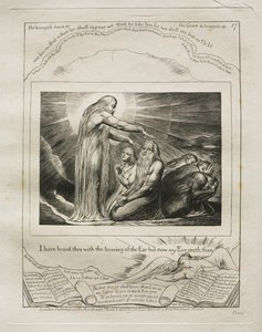 Das Buch Hiob: Pl. 17, Ich habe dich mit dem Ohr gehört, aber nun sieht mein Auge..., 1825 von William Blake