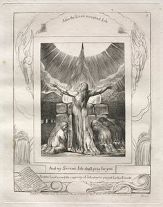 Das Buch Hiob: Pl. 18, Und mein Knecht Hiob wird für euch beten von William Blake