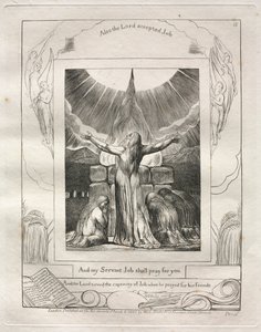 Das Buch Hiob: Pl. 18, Und mein Knecht Hiob wird für euch beten, 1825 von William Blake