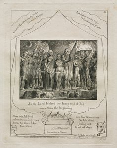 Das Buch Hiob: Pl. 21, So segnete der Herr das Ende Hiobs mehr als das, 1825