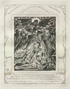 Das Buch Hiob: Pl. 3, Deine Söhne und Töchter aßen und tranken Wein..., 1825 von William Blake