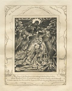 Das Buch Hiob: Pl. 3, Deine Söhne und Töchter aßen und tranken Wein..., 1825 von William Blake