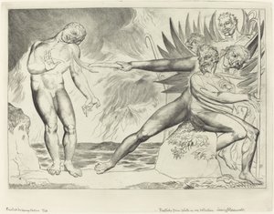 Der Kreis der korrupten Beamten, die Teufel quälen Ciampolo von William Blake