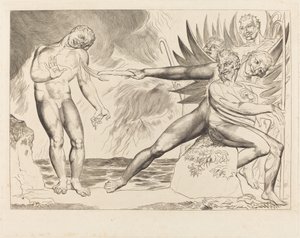 Der Kreis der korrupten Beamten; Die Teufel, die Ciampolo quälen von William Blake