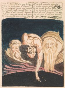 Das erste Buch Urizen, Tafel 13, "So wurde der ewige Prophet geteilt . . . " (Bentley 15) von William Blake