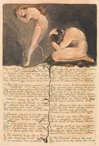 Das erste Buch Urizen, Tafel 17, Sie nannten sie Mitleid und flohen . . . . (Bentley 19) von William Blake