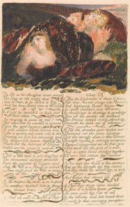 Das erste Buch Urizen, Tafel 23: "Der Ochse im Schlachthaus stöhnt . . . ." (Bentley 25)