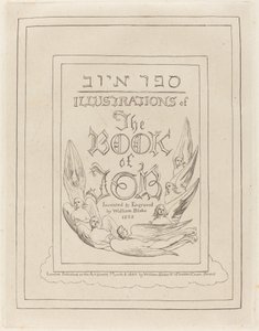 Titelseite der gravierten Illustrationen zum Buch Hiob von William Blake