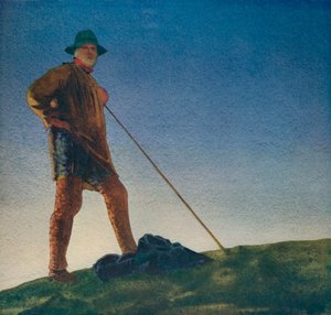 Der Hirte hört die Kanonen bei Tagesanbruch, um 1910, um 1932 von William Blamire Young