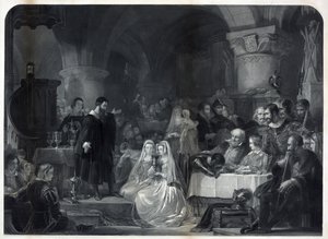 John Knox, der die erste protestantische Kommunion verwaltet, veröffentlicht 1849