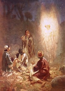 Ein Engel verkündet den Hirten von Bethlehem die Geburt Jesu