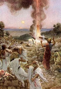 Elias Opfer am Berg Karmel - Bibel von William Brassey Hole