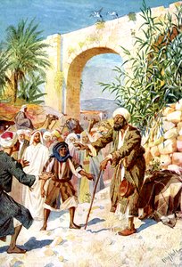 Jesus heilt einen blinden Bettler - Bibel von William Brassey Hole