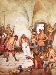 Jesus verspottet von römischen Soldaten von William Brassey Hole