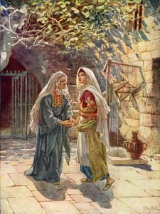 Maria geht zum Haus des Zacharias - Bibel von William Brassey Hole