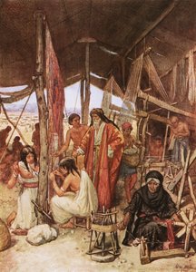 Moses inspiziert das Weben und Sticken der Vorhänge des Tabernakels von William Brassey Hole