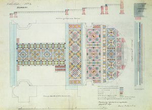 Entwurf für einen Gehweg, Kathedrale von Bombay, Indien
