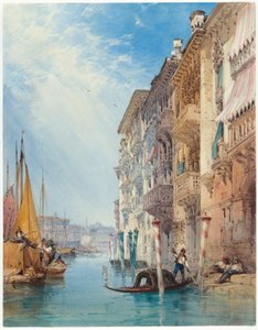 Eine Gondel auf dem Canal Grande, Venedig