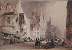 Ein Straßenmarkt in Gent von William Callow