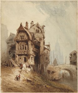 Häuser am Fluss von William Callow