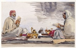 Zwei heilige Männer lesen den Granth Saheb, Umritsar