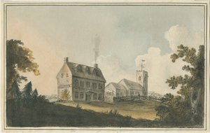 Edingale Kirche: Aquarell, undatiert [ca. 1790] von William Carter