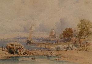 Barnbougle Castle bei Crammond am Forth von Clarkson Frederick Stanfield