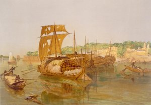 Boote auf dem Ganges, aus 