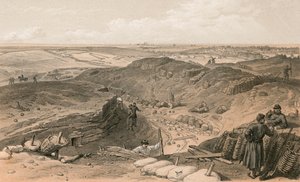Graben des Malakoff, Batterie Gervais und Rückseite des Redan von William Crimea Simpson