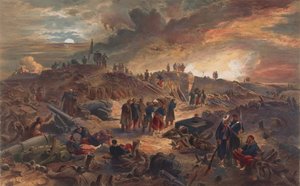 Innenraum von Malakoff mit den Überresten des Rundturms von William Crimea Simpson