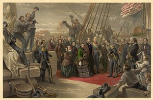 Königin Victoria besucht die HMS Resolute, 16. Dezember 1856, veröffentlicht 1859 von William Crimea Simpson