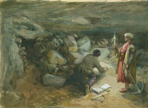 Felsgeschnittener Zisterne unter Robinsons Bogen, Jerusalem, 1871 von William Crimea Simpson
