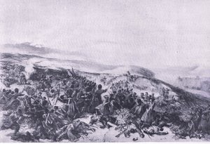 Zweiter Angriff der Garden, als sie die beiden Geschützbatterien in der Schlacht von Inkerman zurückeroberten, Illustration aus British Battles on Land and Sea, 1915