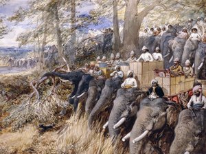 Der Prinz von Wales im Terai, der mit Sir Jung Bahadur Rana den Dschungel schlägt von William Crimea Simpson