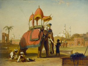 Ein geschmückter Elefant - Szene in der Nähe von Delhi (Eine Szene in den Ostindien), 1832