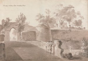Brücke und Patna-Tor und Monghyr-Festung von William Daniell