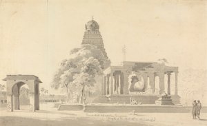 Der große Stier und die Pagode in Tanjore von William Daniell