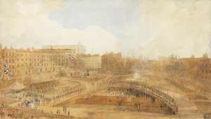 Der Prinz von Wales legt den Grundstein des Theatre Royal, Covent Garden, 31. Dezember 1808 von William Daniell