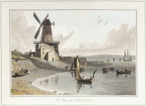 Die Towns-end Mühle, Liverpool, 1814-1825 von William Daniell