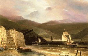 Ansicht von Arran, mit Segelschiffen in einem Sturm, 1814