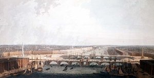 Ansicht von London mit den Verbesserungen seines Hafens und der doppelten London Bridge. Eingereicht beim Sonderausschuss des Unterhauses von William Daniel