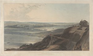 Blick auf die Stadt und einen Teil des Hafens von Falmouth vom Pendennis Castle, Cornwall von William Daniell