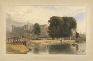 Windsor Castle, von nahe Brocas Meadows, 1827 von William Daniell