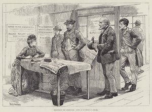 Registrierung der Arbeitslosen, Szene in einem Büro in Chelsea von William Douglas Almond