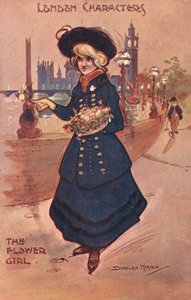 Londoner Charaktere: das Blumenmädchen von William Dudley Ward