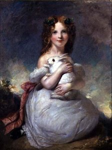 Porträt von Dora Louisa Grant mit einem Kaninchen von William Dyce