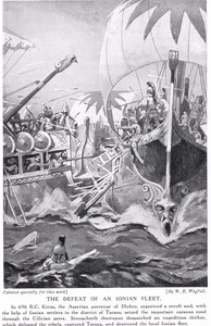 Die Niederlage einer ionischen Flotte, Illustration aus 